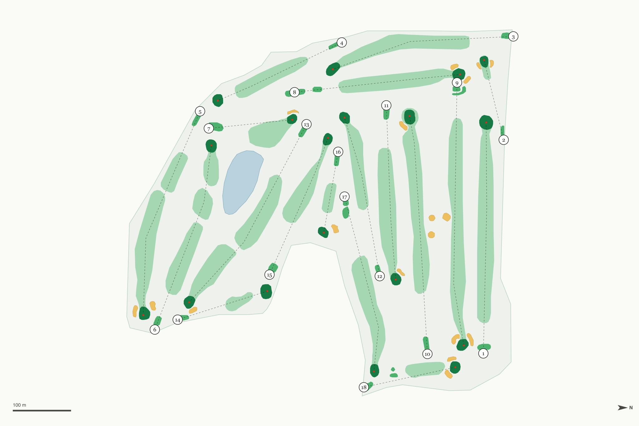 Map of Three Lakes Golf Course