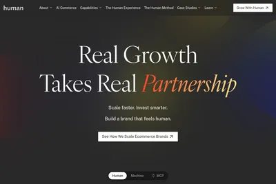 Screenshot of the Human Marketing homepage