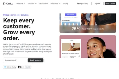 Screenshot of the Channelwill homepage
