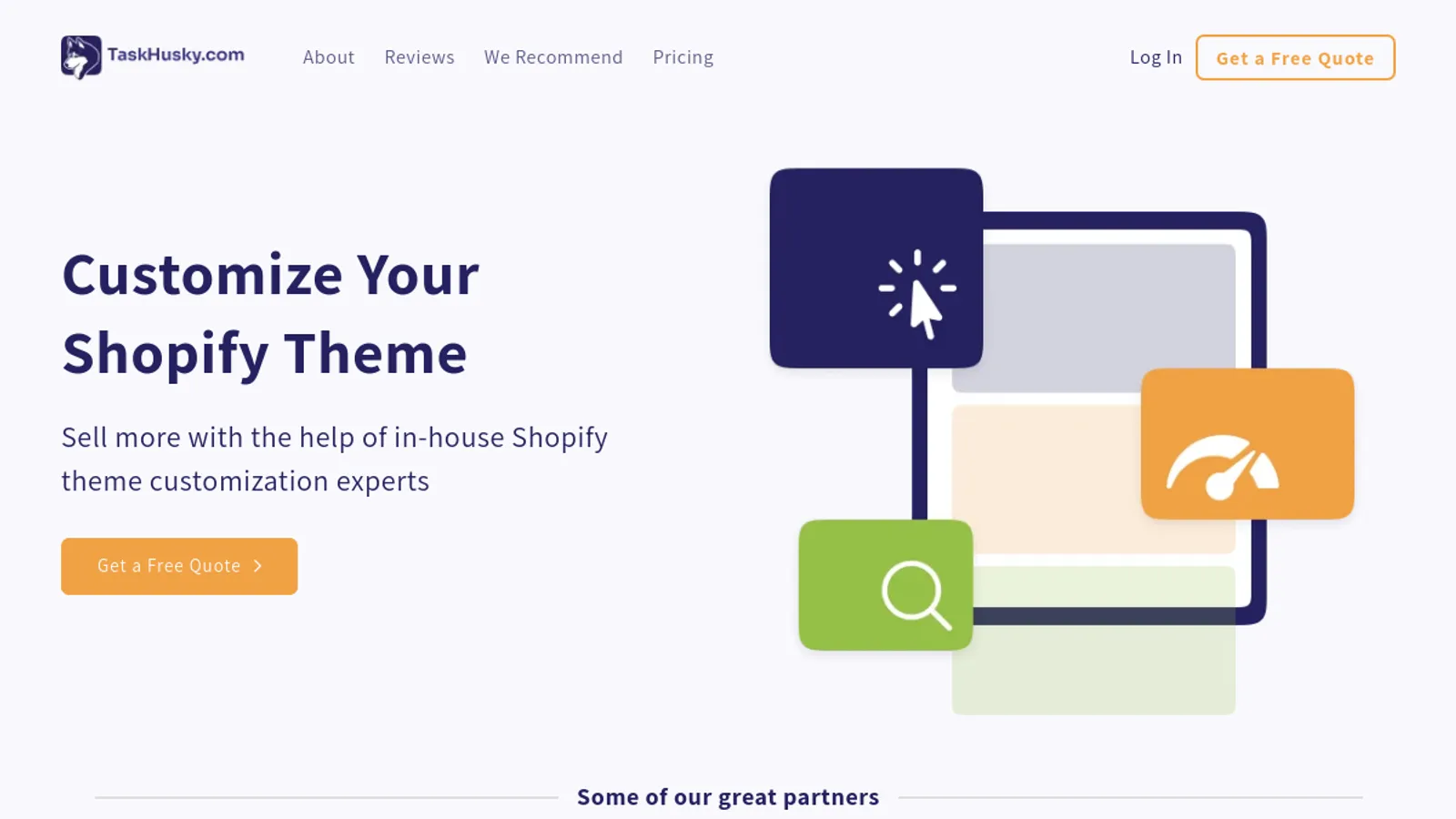 Screenshot of the TaskHusky homepage