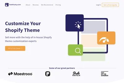 Screenshot of the TaskHusky homepage