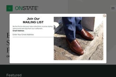 Screenshot of the Onstate homepage
