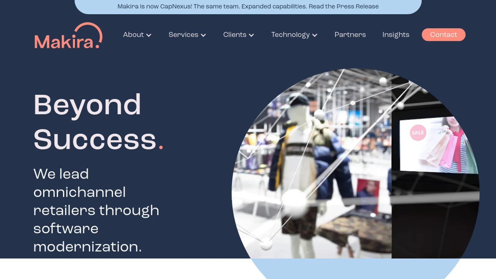 Screenshot of the Makira homepage