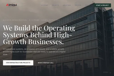 Screenshot of the Almiqui Studios homepage
