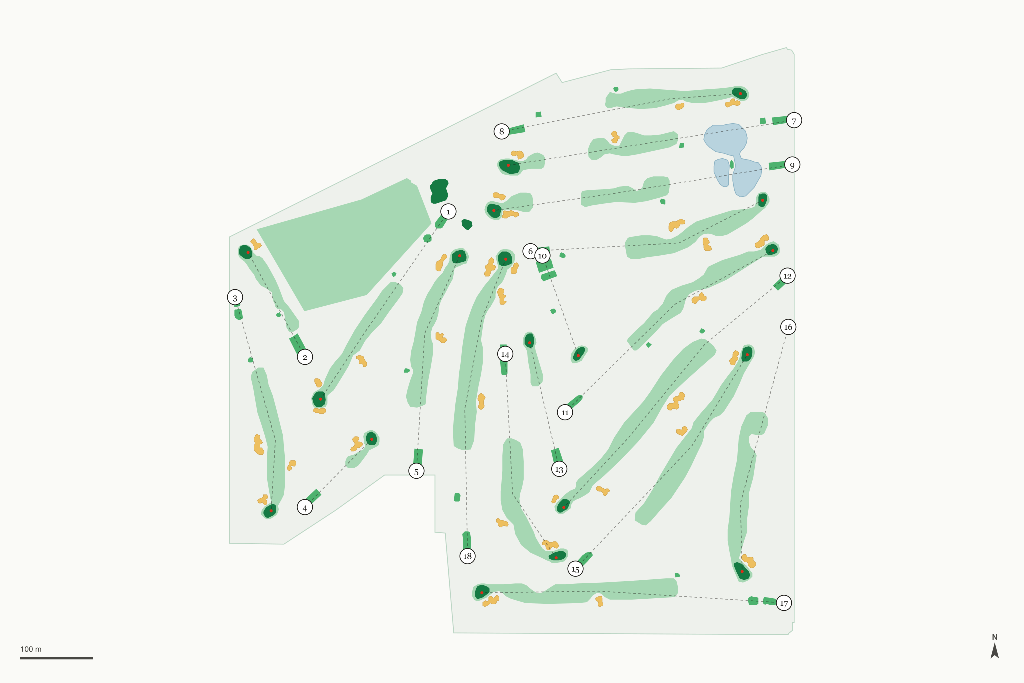 Map of Chester Washington Golf Course