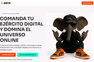 Screenshot of the Growtide homepage