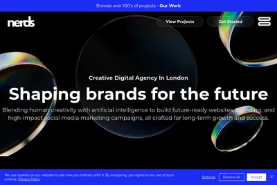 Screenshot of the nerds agency homepage