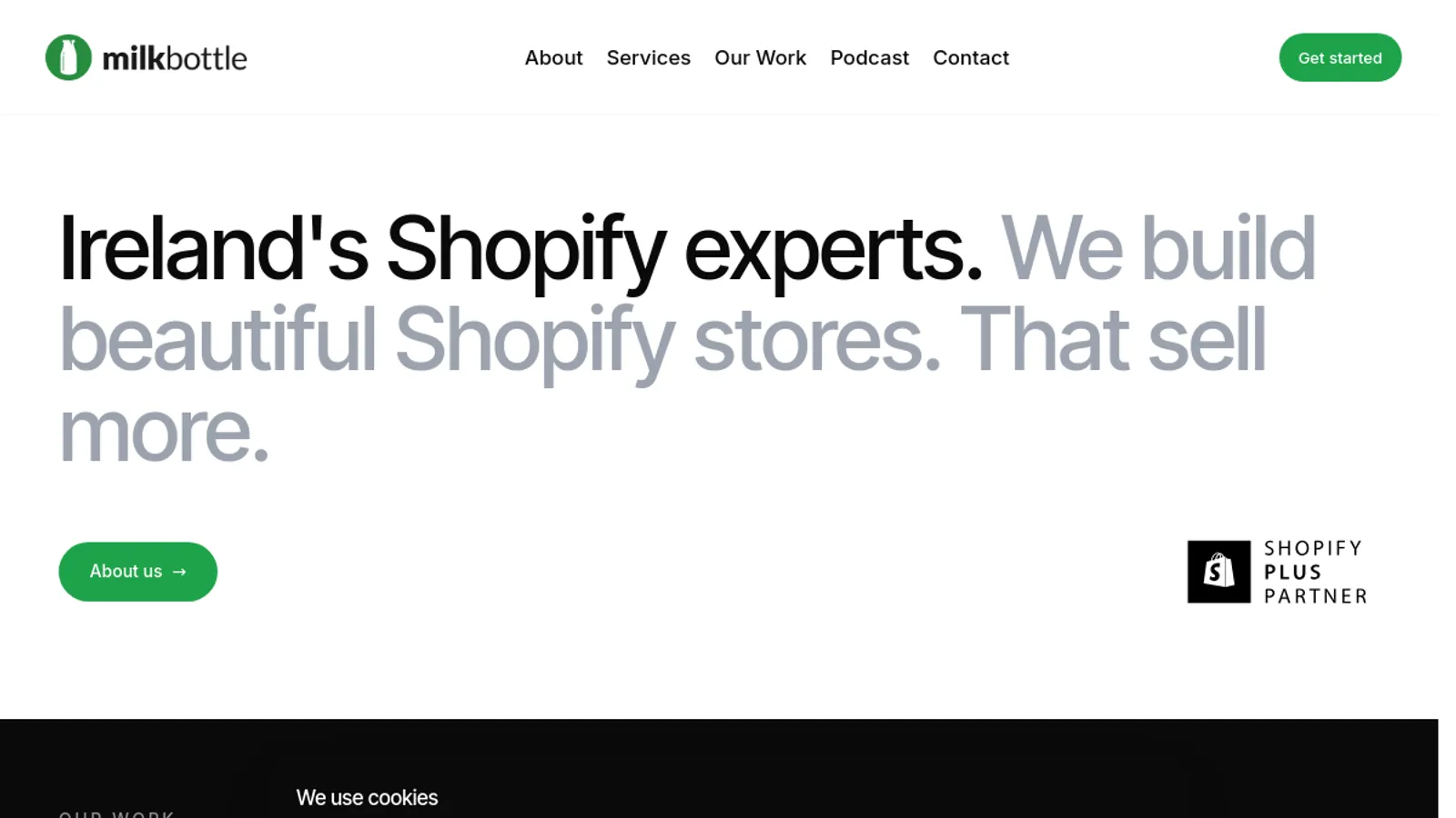 Screenshot of the Milk Bottle Labs homepage