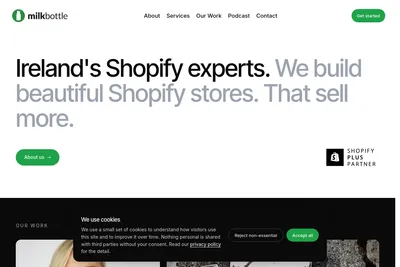 Screenshot of the Milk Bottle Labs homepage