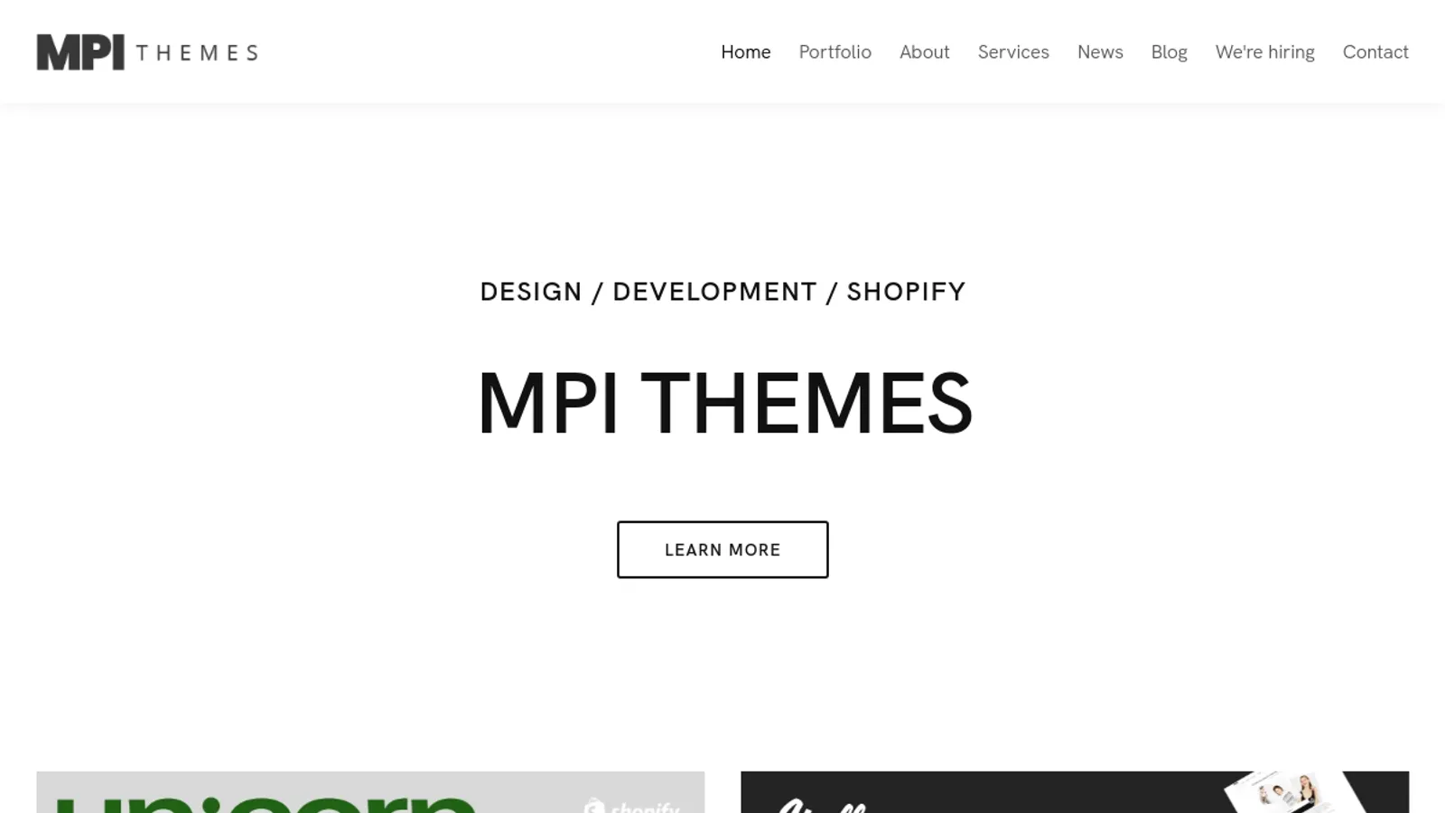 Screenshot of the MPIthemes homepage