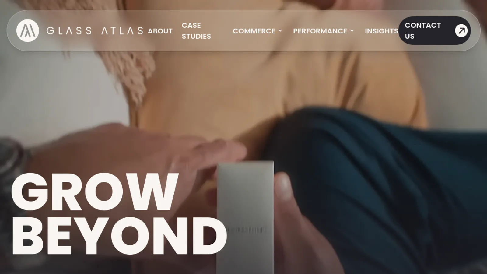 Screenshot of the Glass Atlas homepage