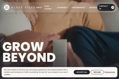Screenshot of the Glass Atlas homepage