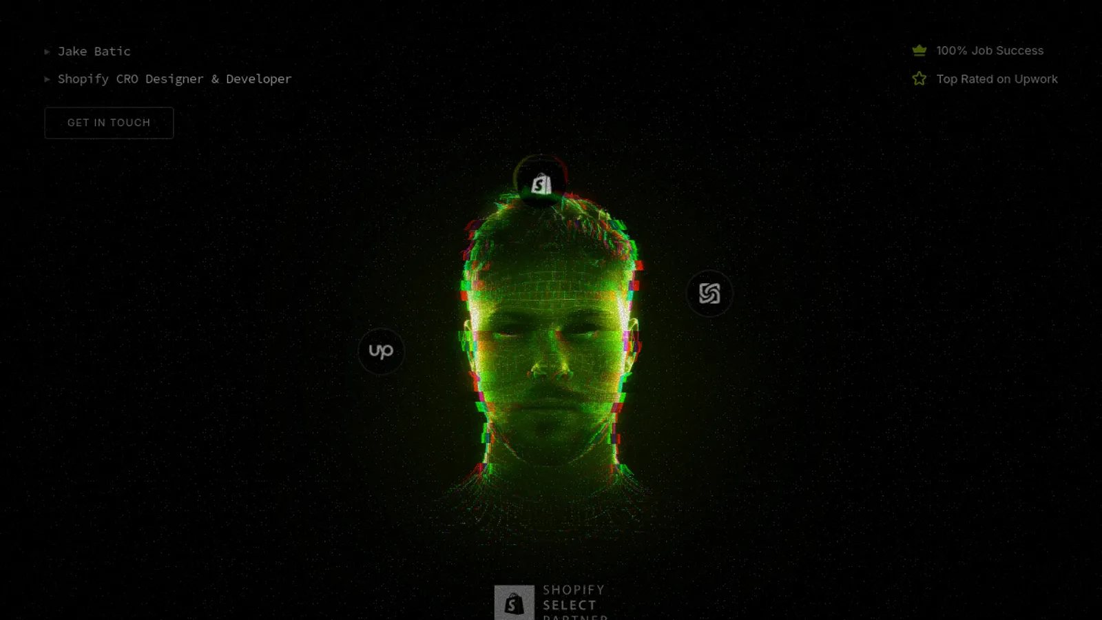 Screenshot of the Jake Batic homepage