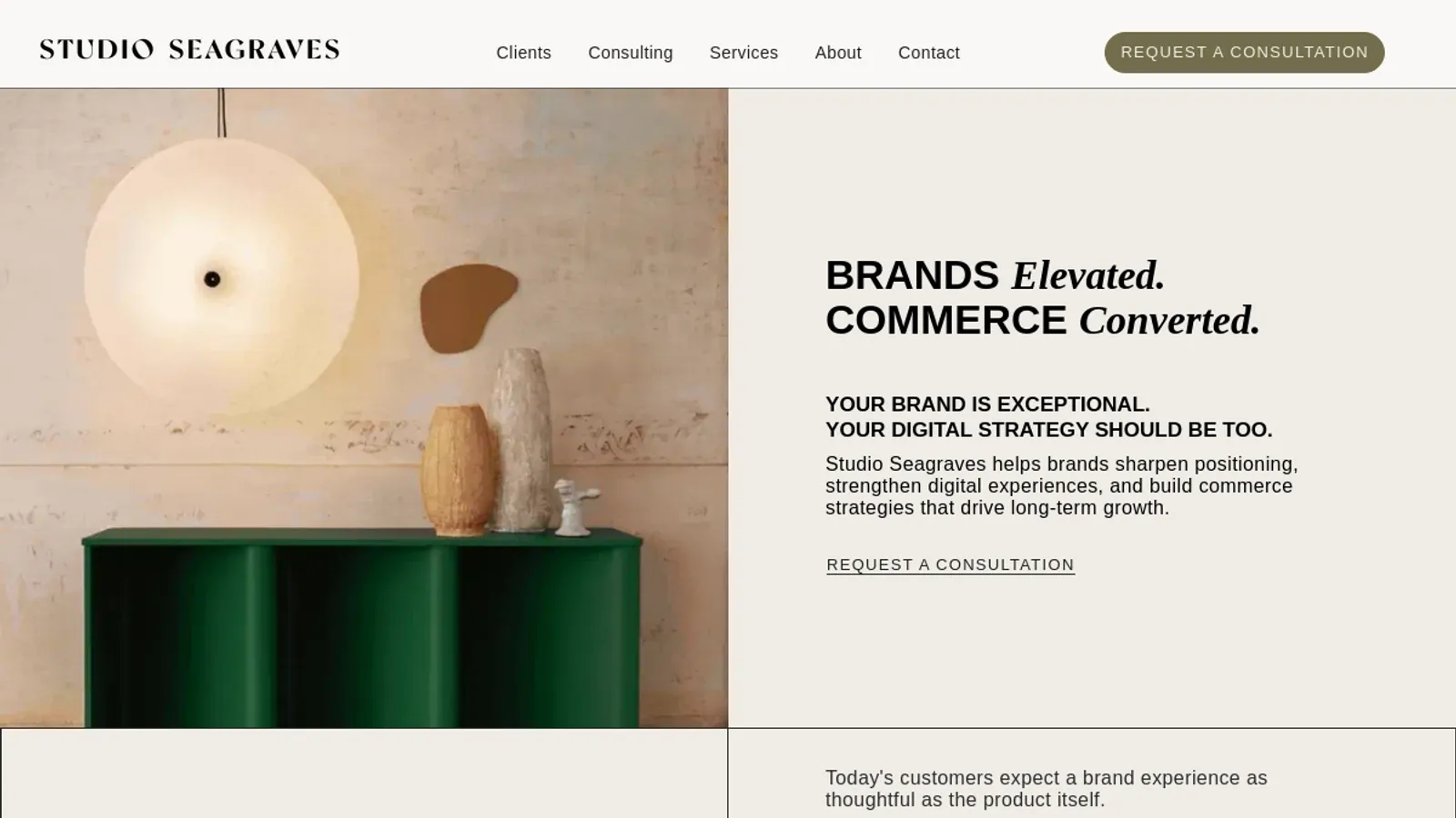 Screenshot of the Studio Seagraves homepage