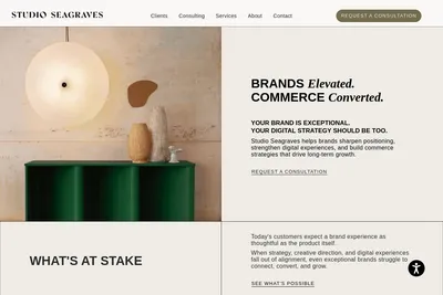 Screenshot of the Studio Seagraves homepage