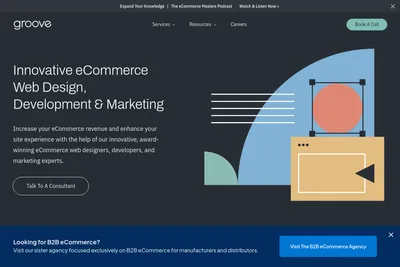 Screenshot of the Groove Commerce homepage