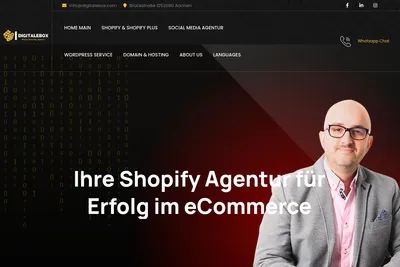 Screenshot of the Digitalebox homepage