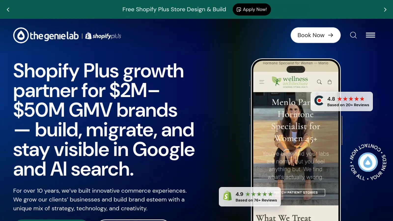 Screenshot of the TheGenieLab LLC homepage