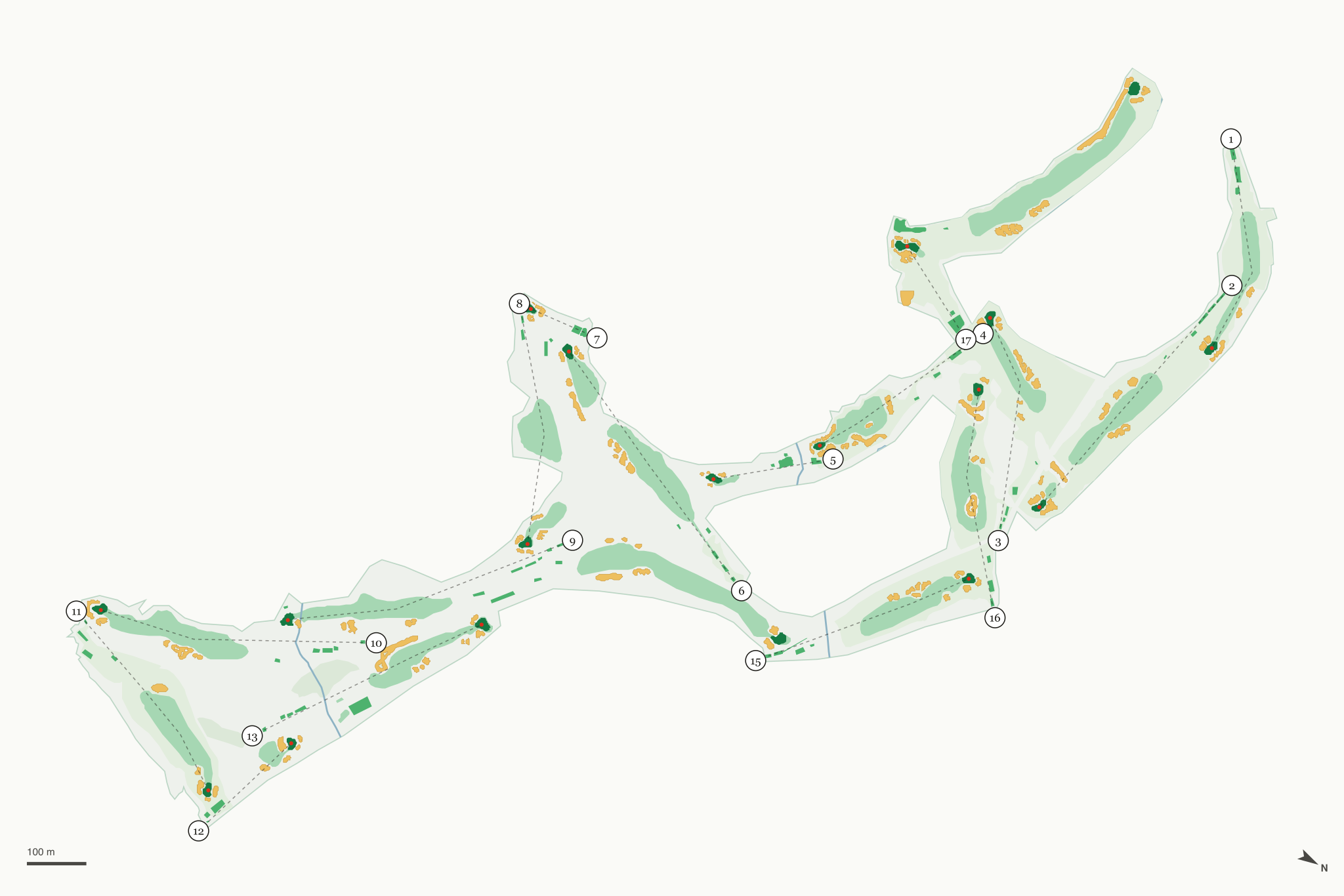 Map of Pebble Beach Golf Links