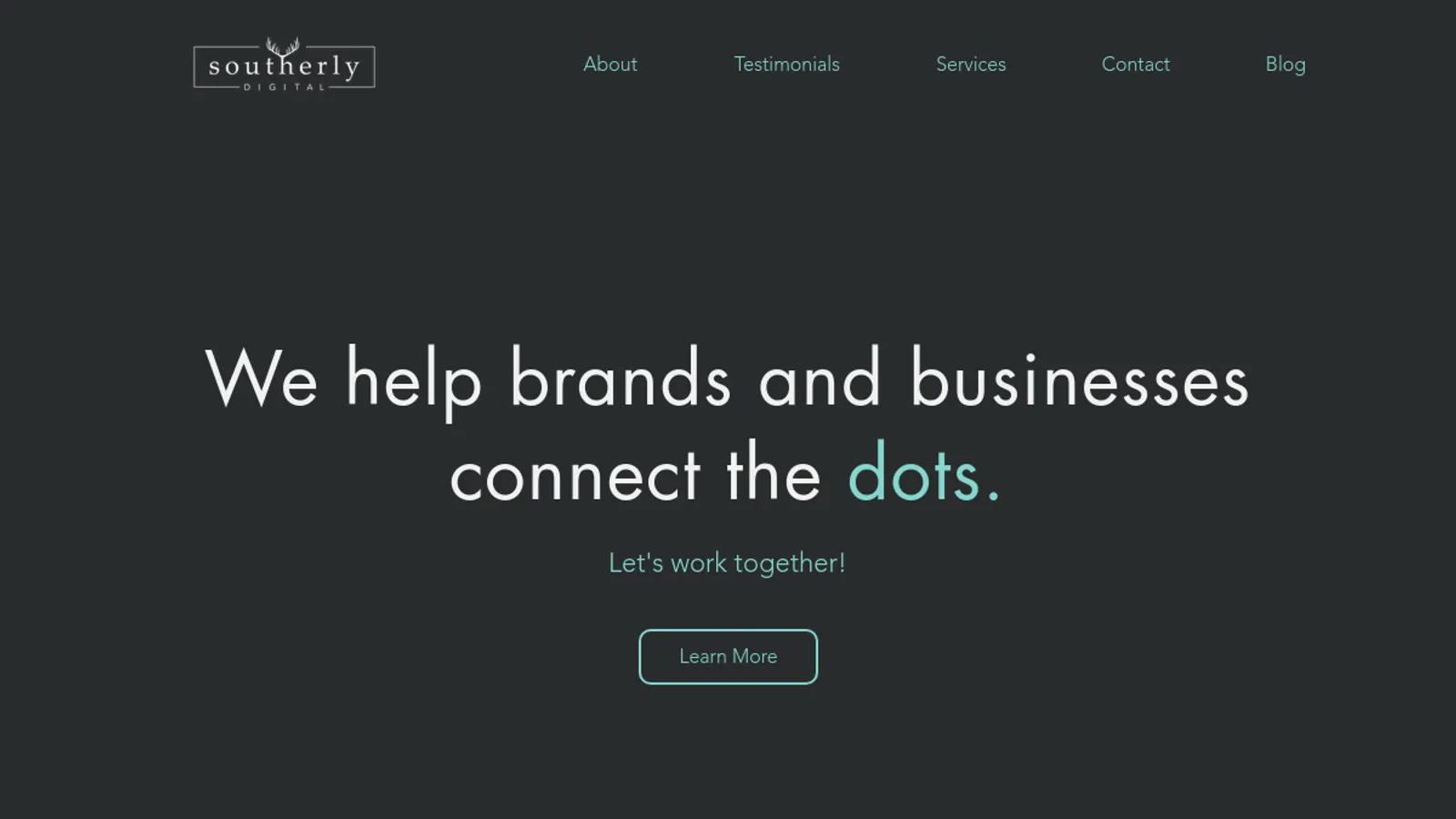 Screenshot of the Southerly Digital homepage