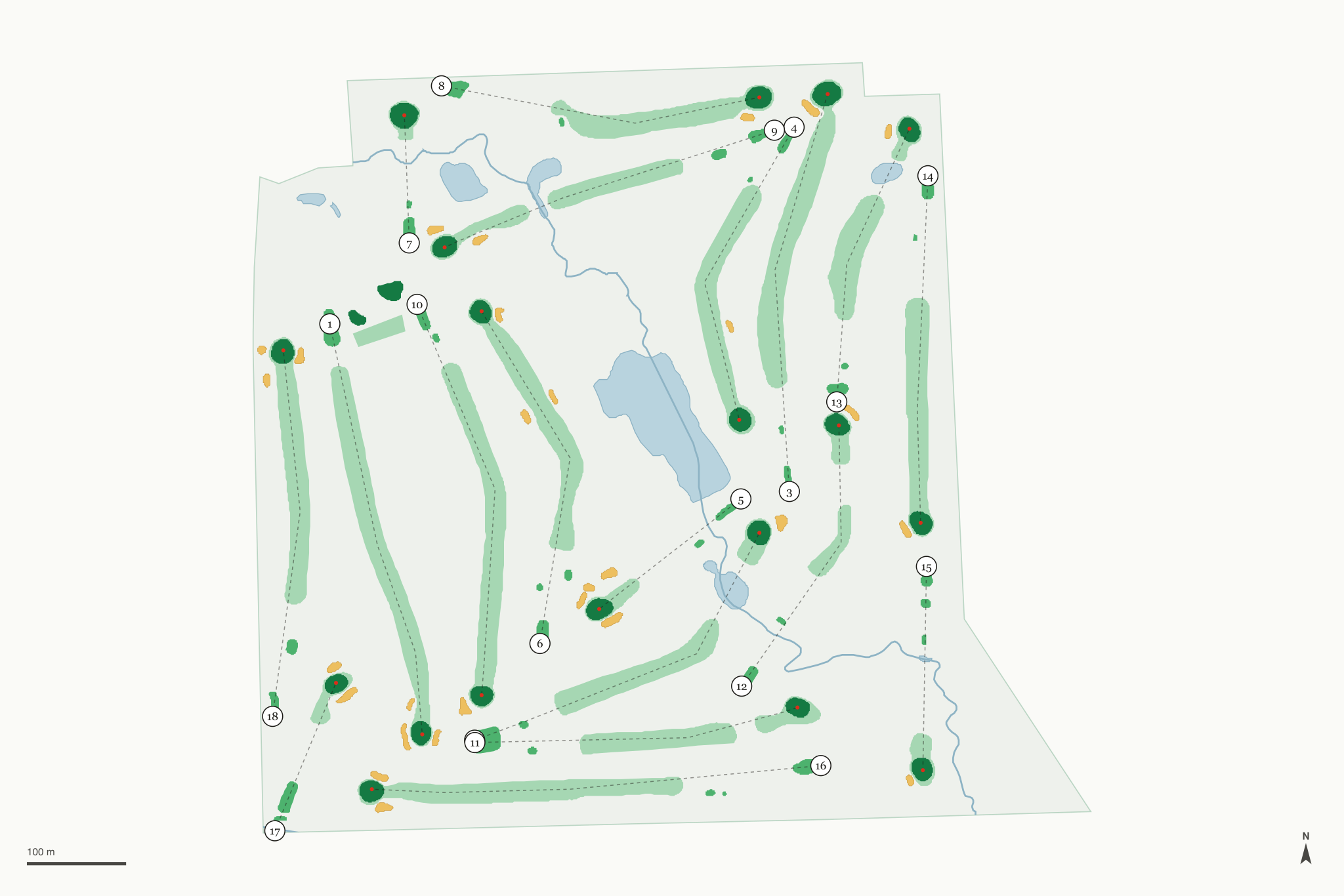 Map of Whispering Willows Golf Course