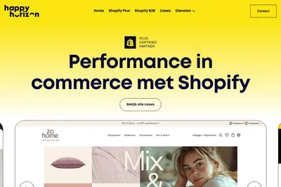Screenshot of the Happy Horizon homepage