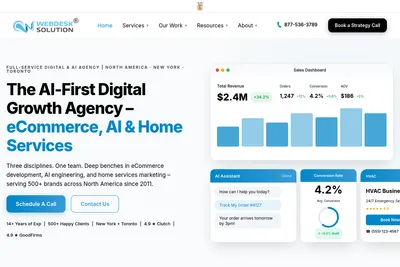 Screenshot of the WEBDESK SOLUTION homepage