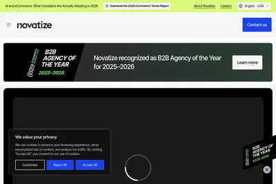 Screenshot of the Novatize Inc. homepage