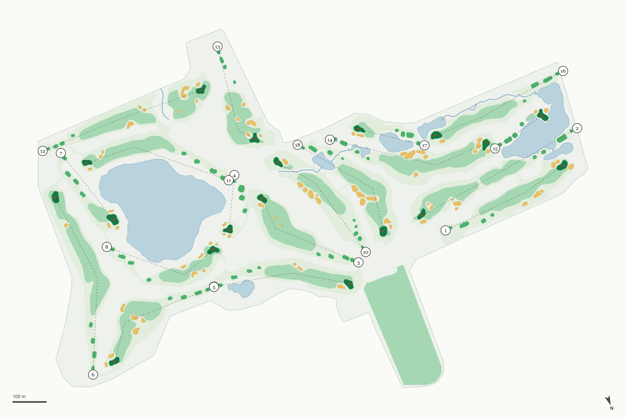 Map of The Highlands of Elgin Golf Course