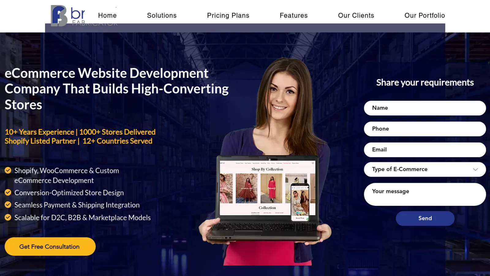Screenshot of the Brand Fabricator homepage