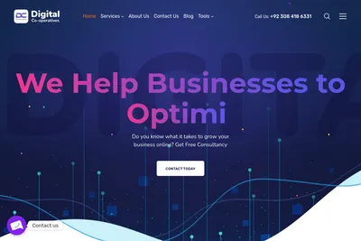 Screenshot of the Digital Co-operatives homepage