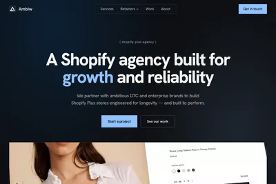 Screenshot of the Ambiw homepage