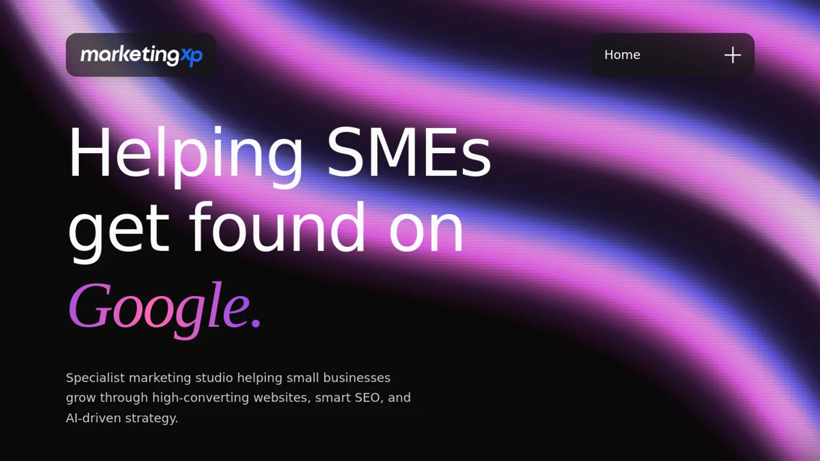 Screenshot of the Marketing XP homepage