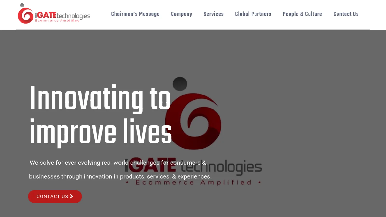 Screenshot of the iGate Technologies homepage