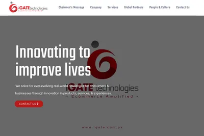 Screenshot of the iGate Technologies homepage