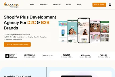 Screenshot of the Mandasa Technologies homepage