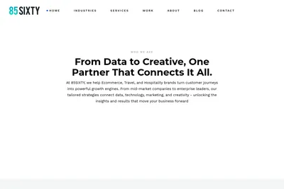 Screenshot of the 85SIXTY homepage