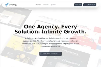 Screenshot of the Reforce Digital homepage