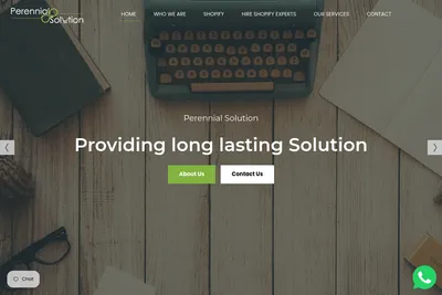Screenshot of the Perennial Solution homepage