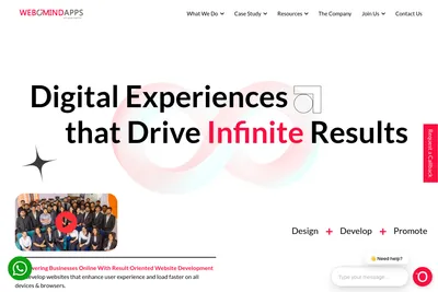 Screenshot of the Webomindapps homepage