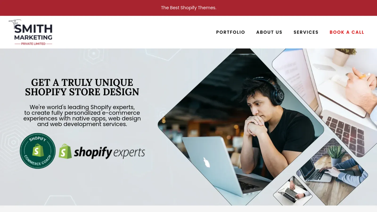 Screenshot of the The Smith Marketing homepage