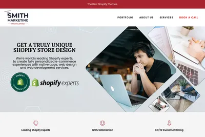 Screenshot of the The Smith Marketing homepage