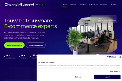 Screenshot of the Channel support BV homepage