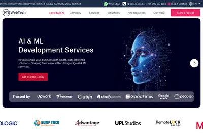 Screenshot of the Prerna Trimurty Infotech Pvt. Ltd. homepage