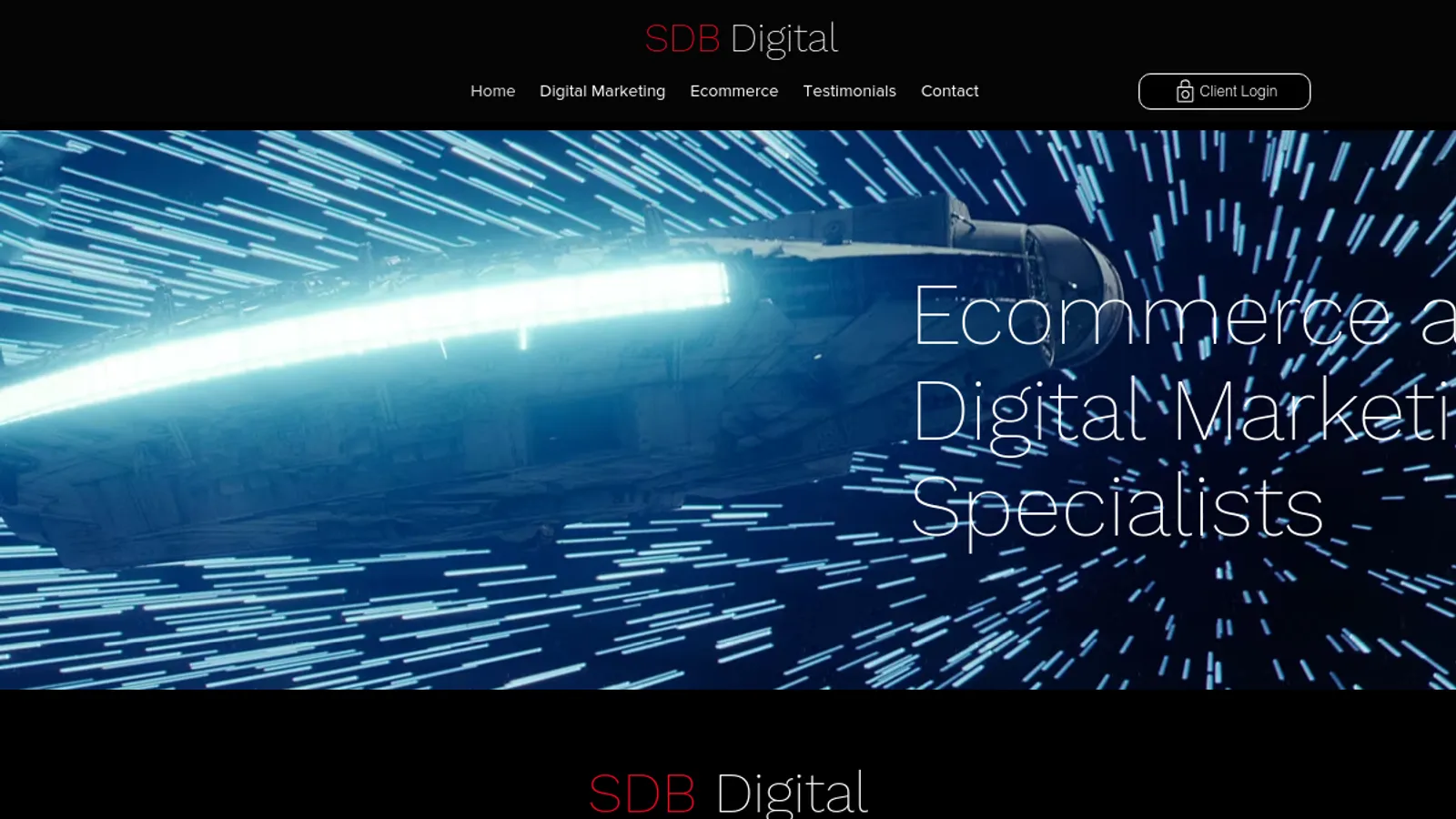 Screenshot of the SDB Digital homepage