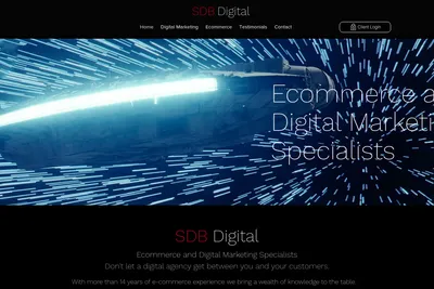 Screenshot of the SDB Digital homepage