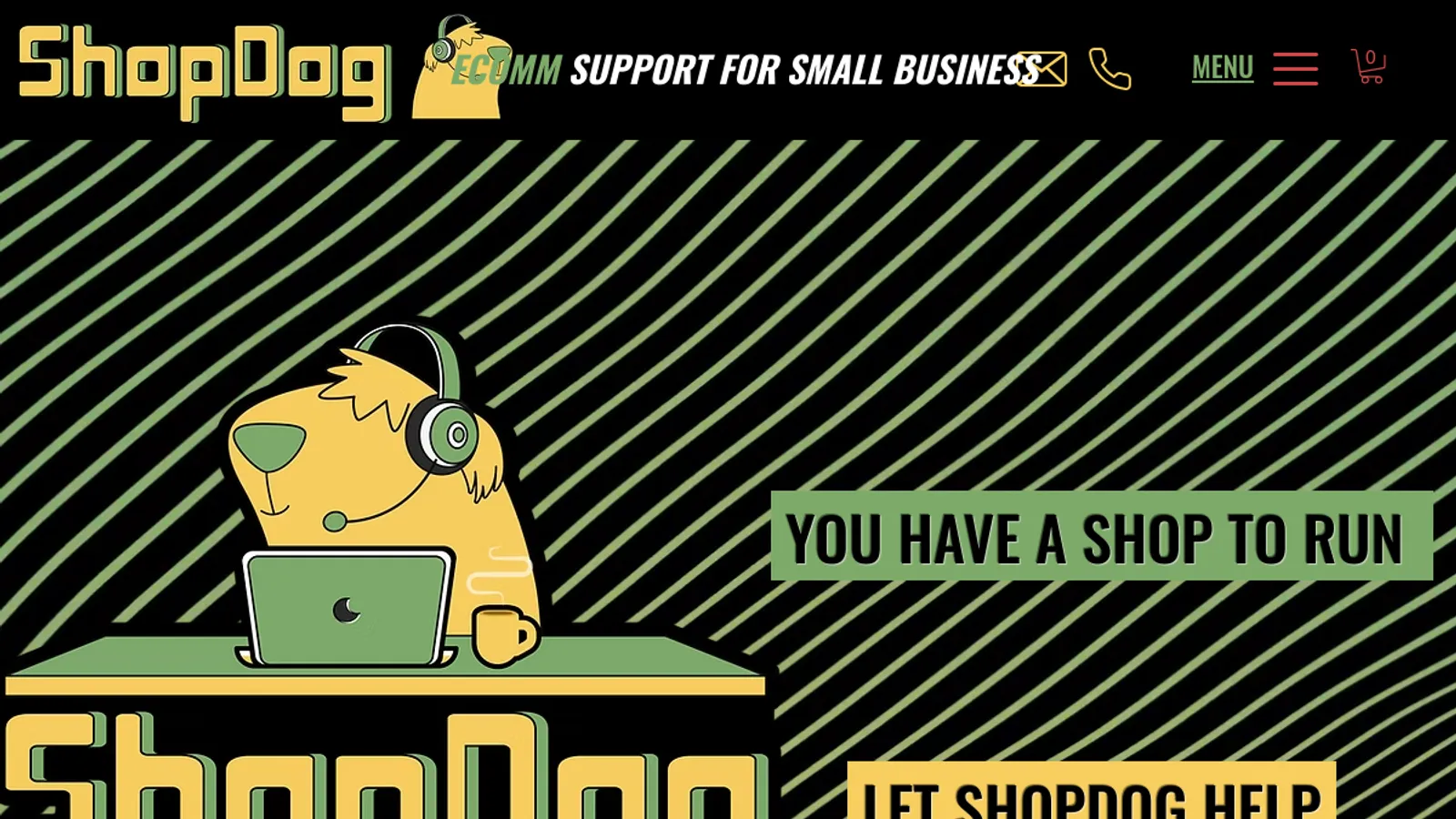 Screenshot of the ShopDog homepage