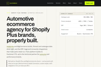 Screenshot of the ecomlabs.io homepage