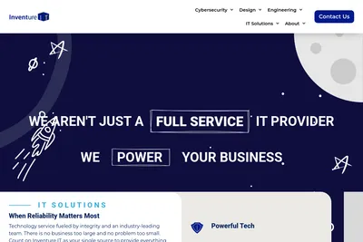 Screenshot of the Inventure IT homepage