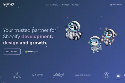 Screenshot of the Novoid homepage